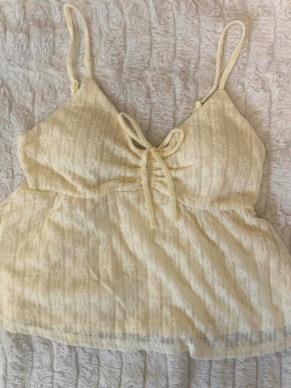 NWT Ruby & Jewell Los Angeles Lace Babydoll Cami Top Cream Coquette Cottagecore